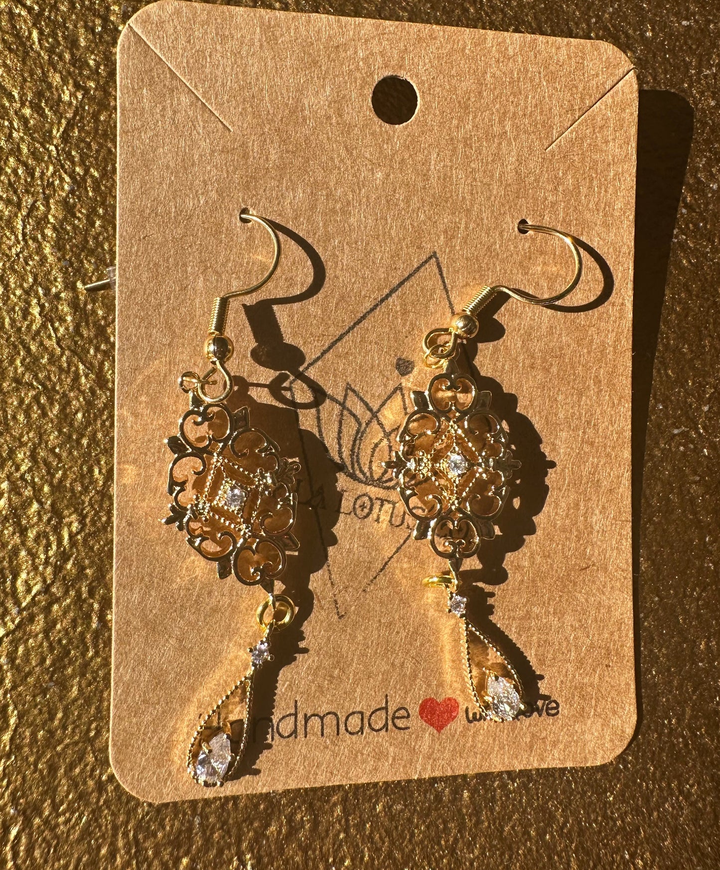 Golden Art Deco Earrings