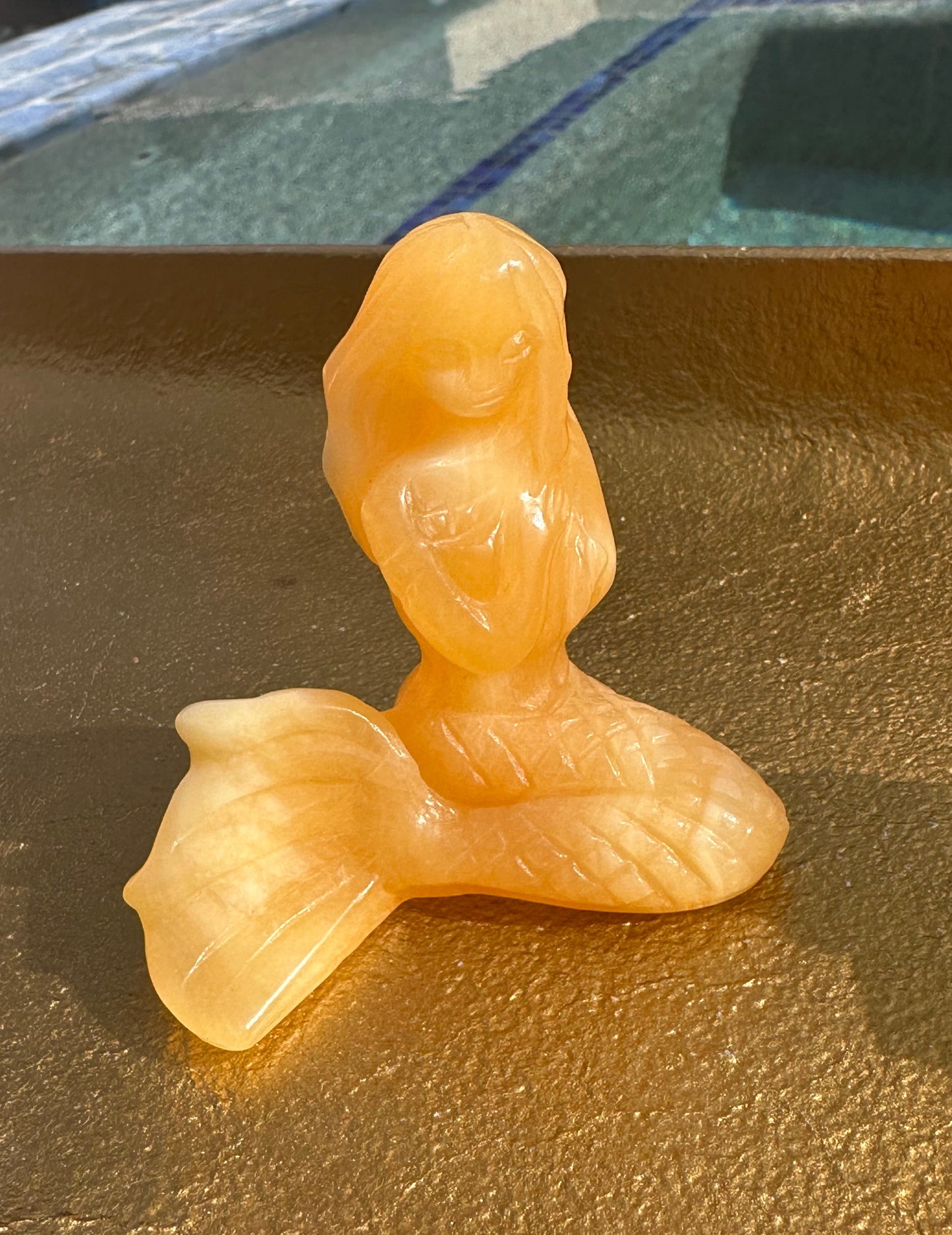 Orange Calcite Mermaid