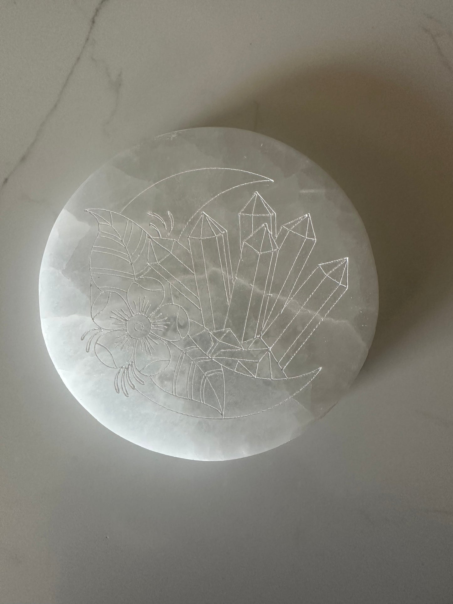 Whimsical Etched Selenite Plates