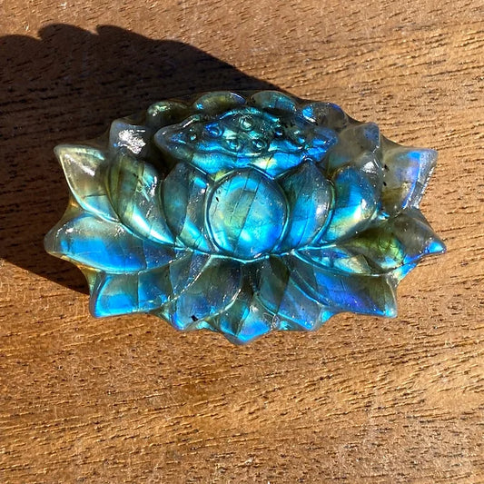 Carved Labradorite Lotus