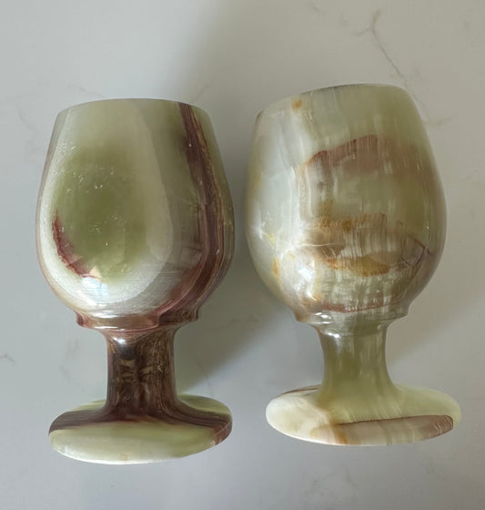 Green Onyx Chalice Set