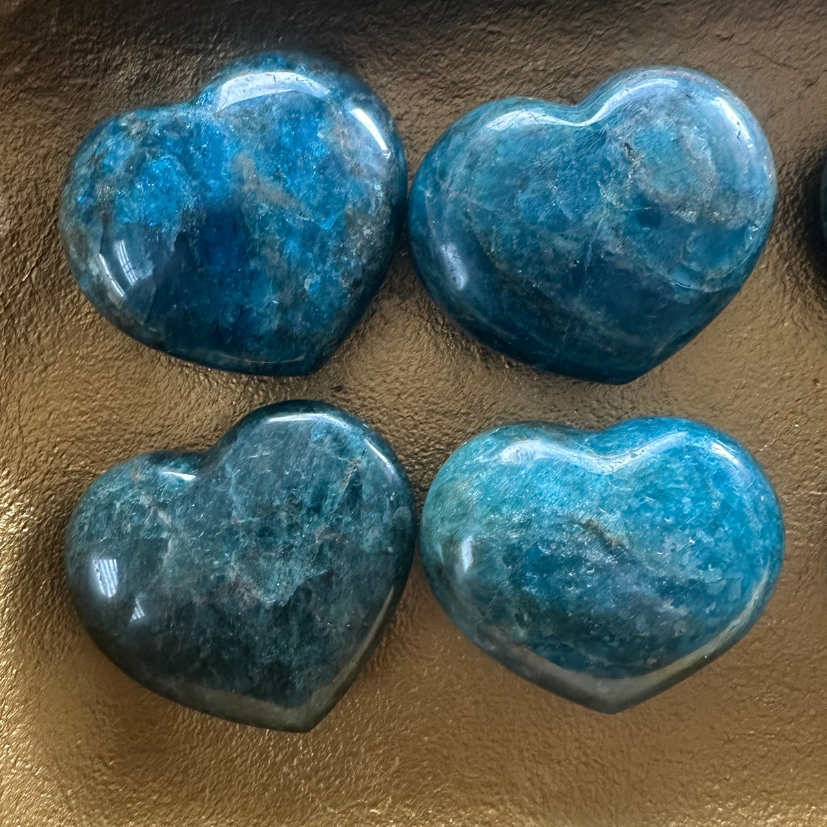 Blue Apatite Heart Palm Stone