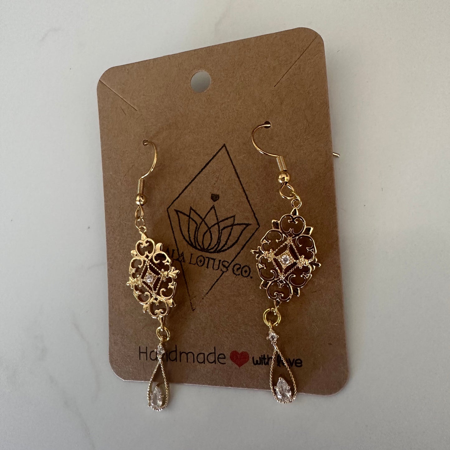 Golden Art Deco Earrings