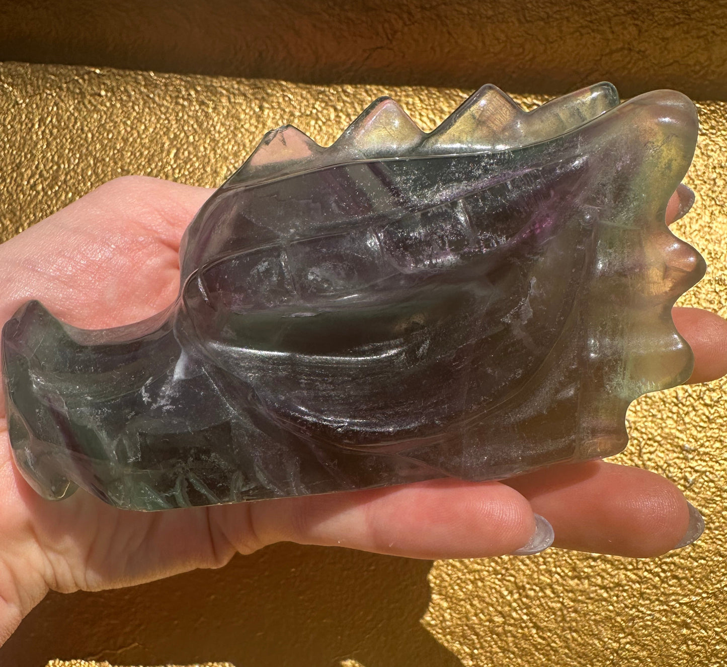 Rainbow Fluorite Dragon Head