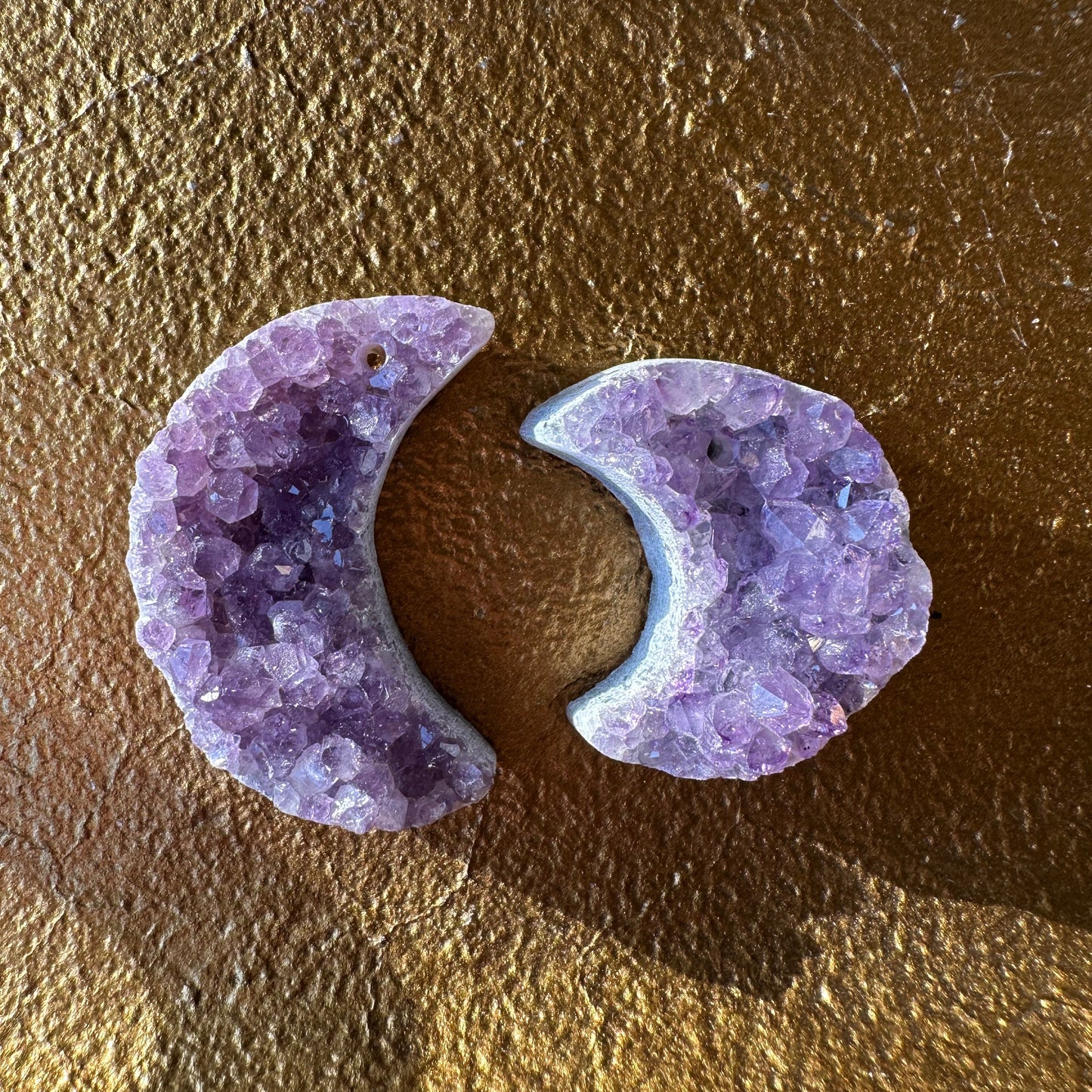 Amethyst Druzy Moon (Drilled)