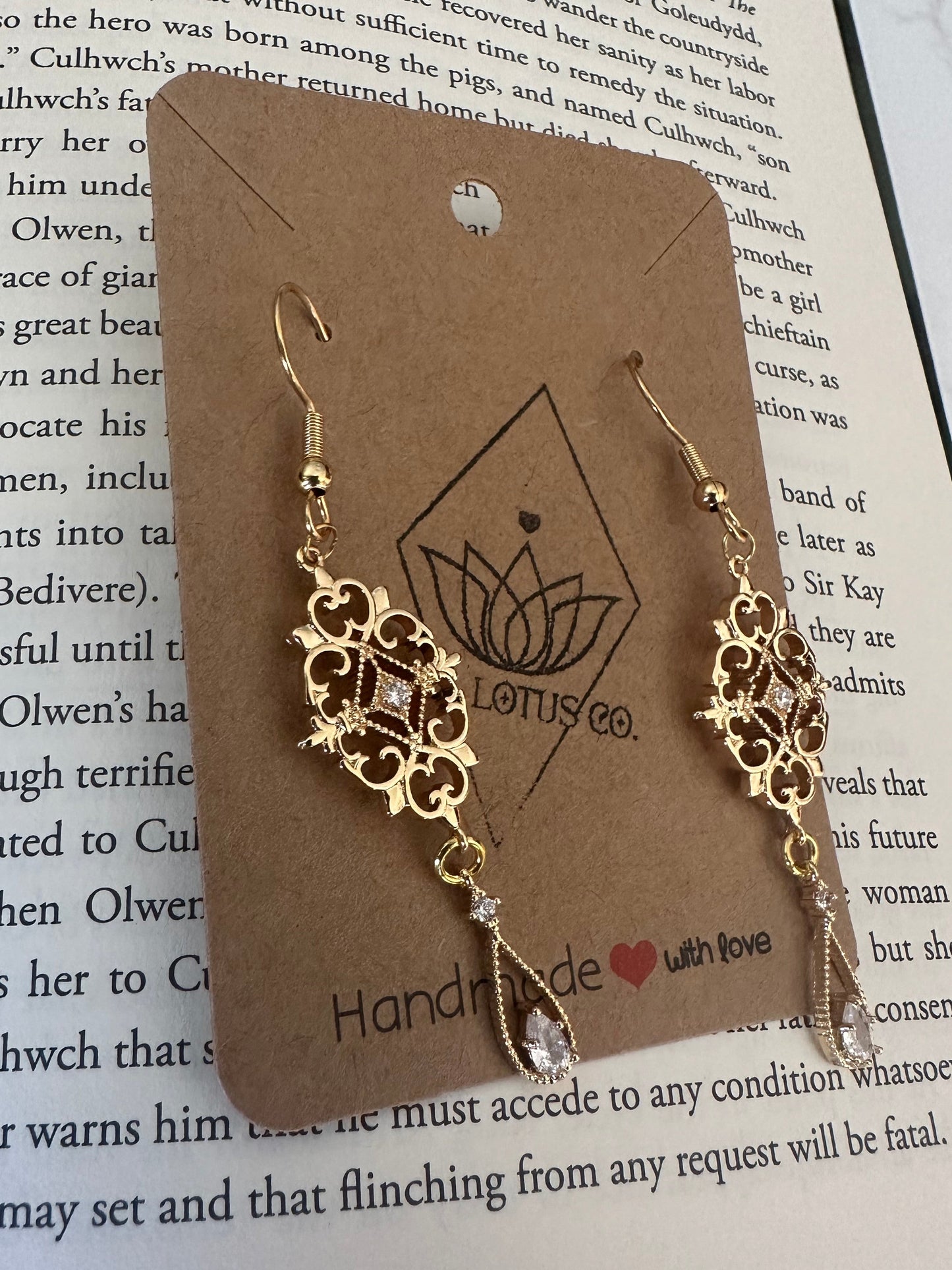 Golden Art Deco Earrings