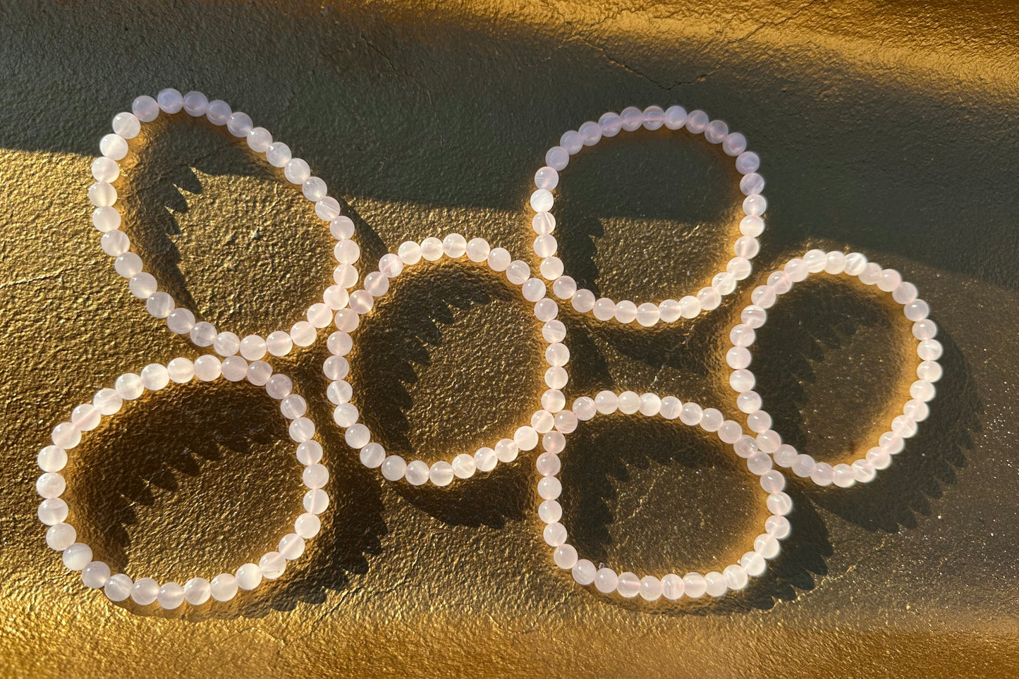 Natural Mangano Calcite Stretch Bracelet (UV Reactive)