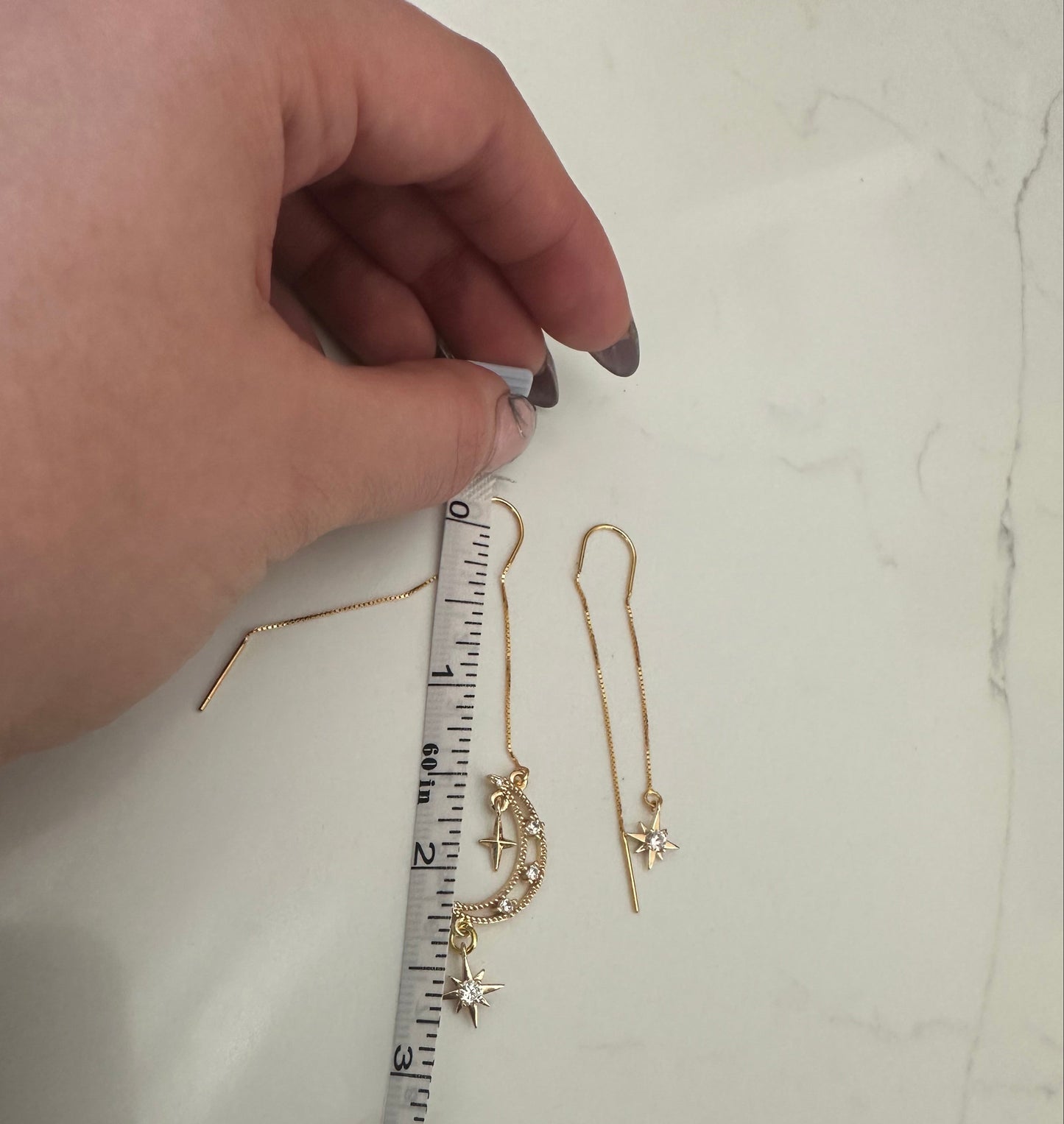 Gold Celestial Threader Earrings