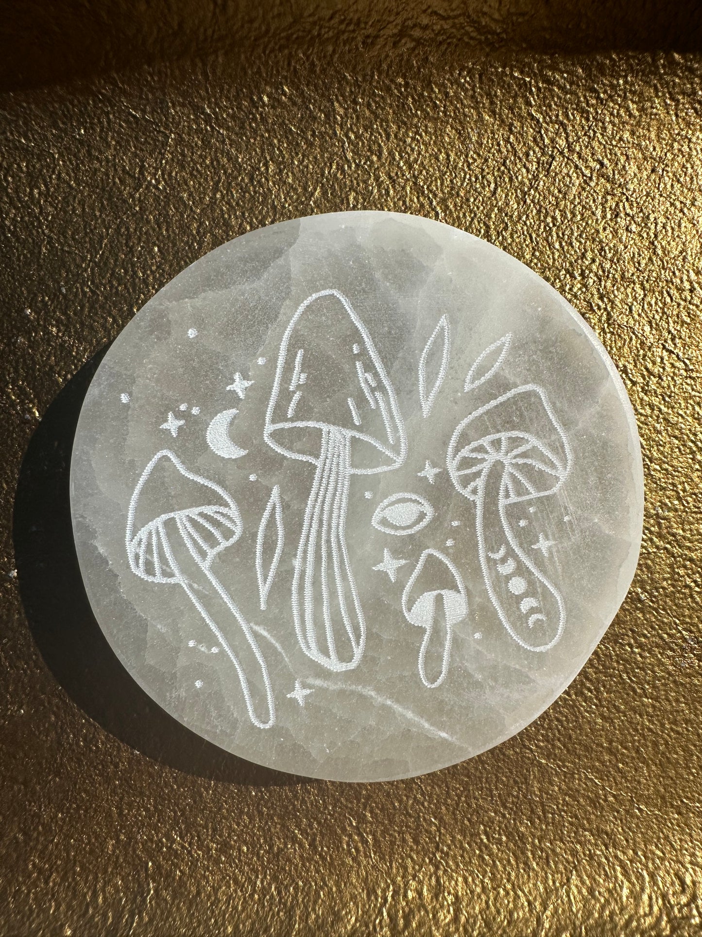 Whimsical Etched Selenite Plates