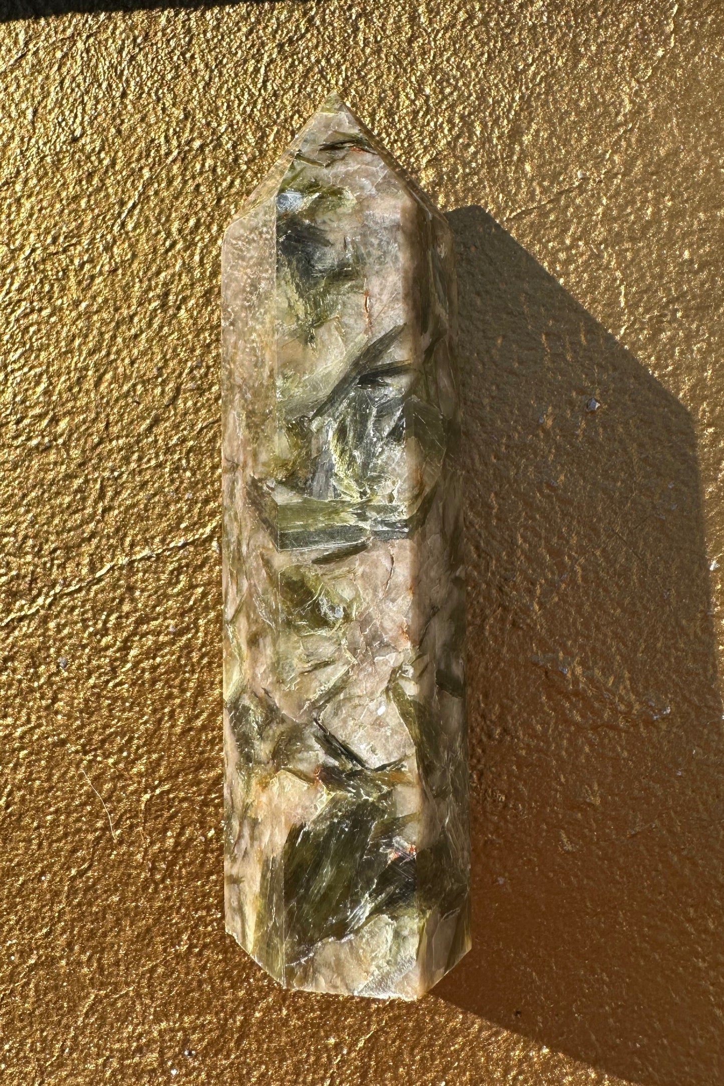 Natural Green Lepidolite Tower