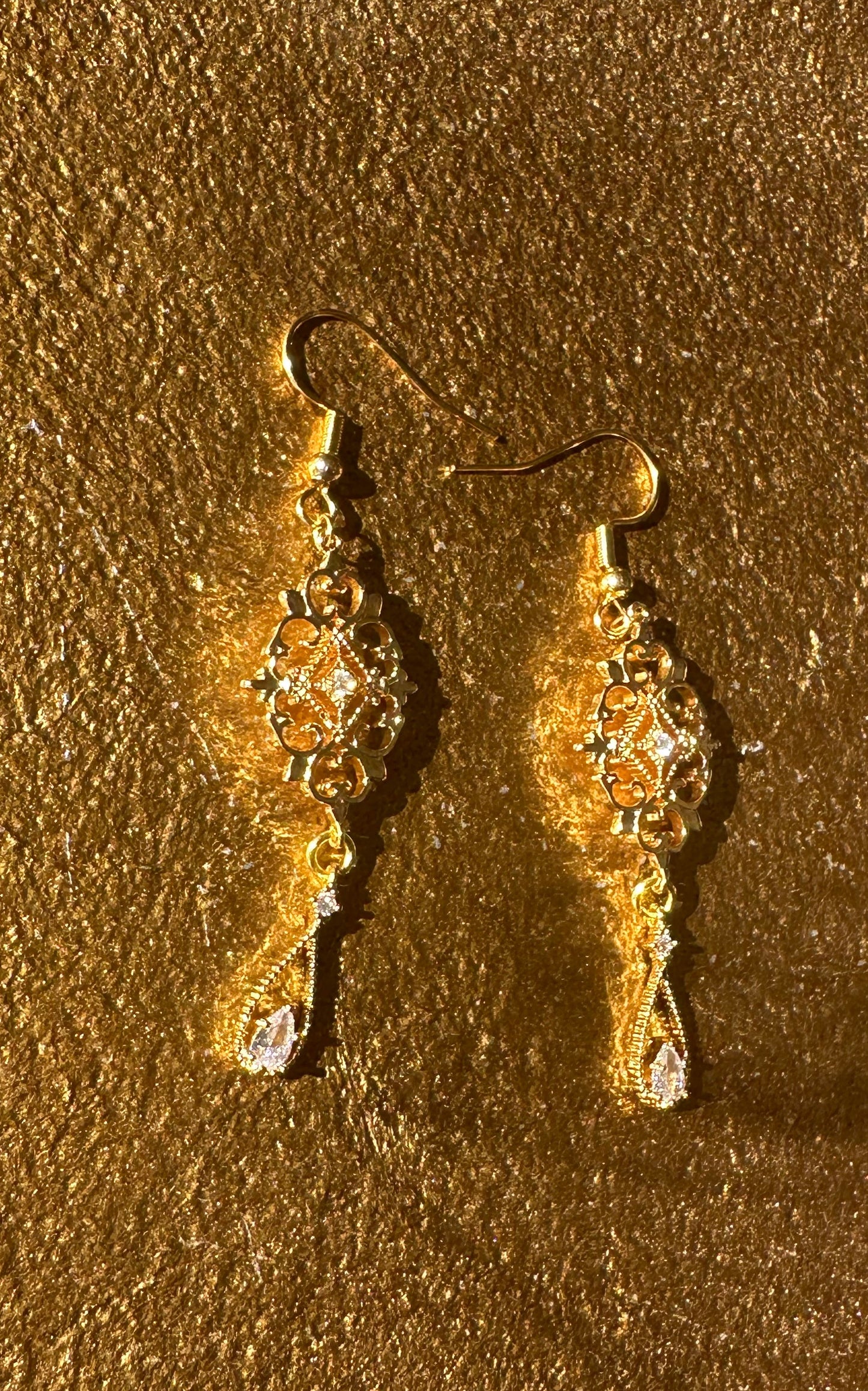 Golden Art Deco Earrings