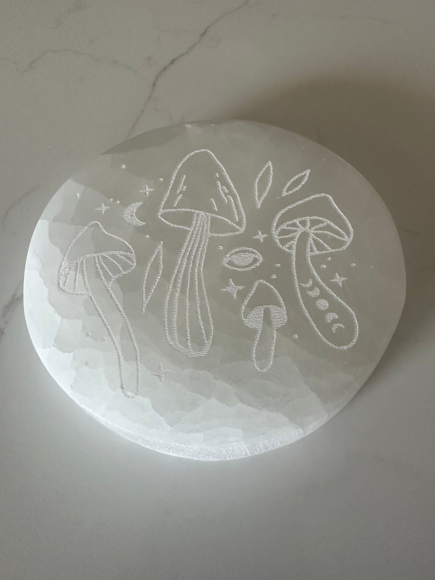 Whimsical Etched Selenite Plates
