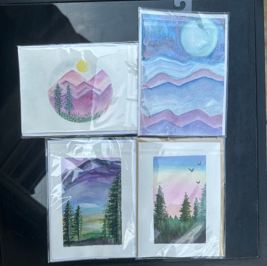 Handmade Mountain Cards