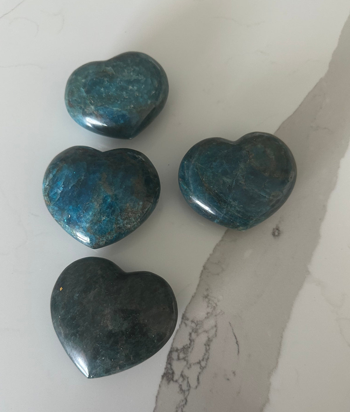 Blue Apatite Heart Palm Stone