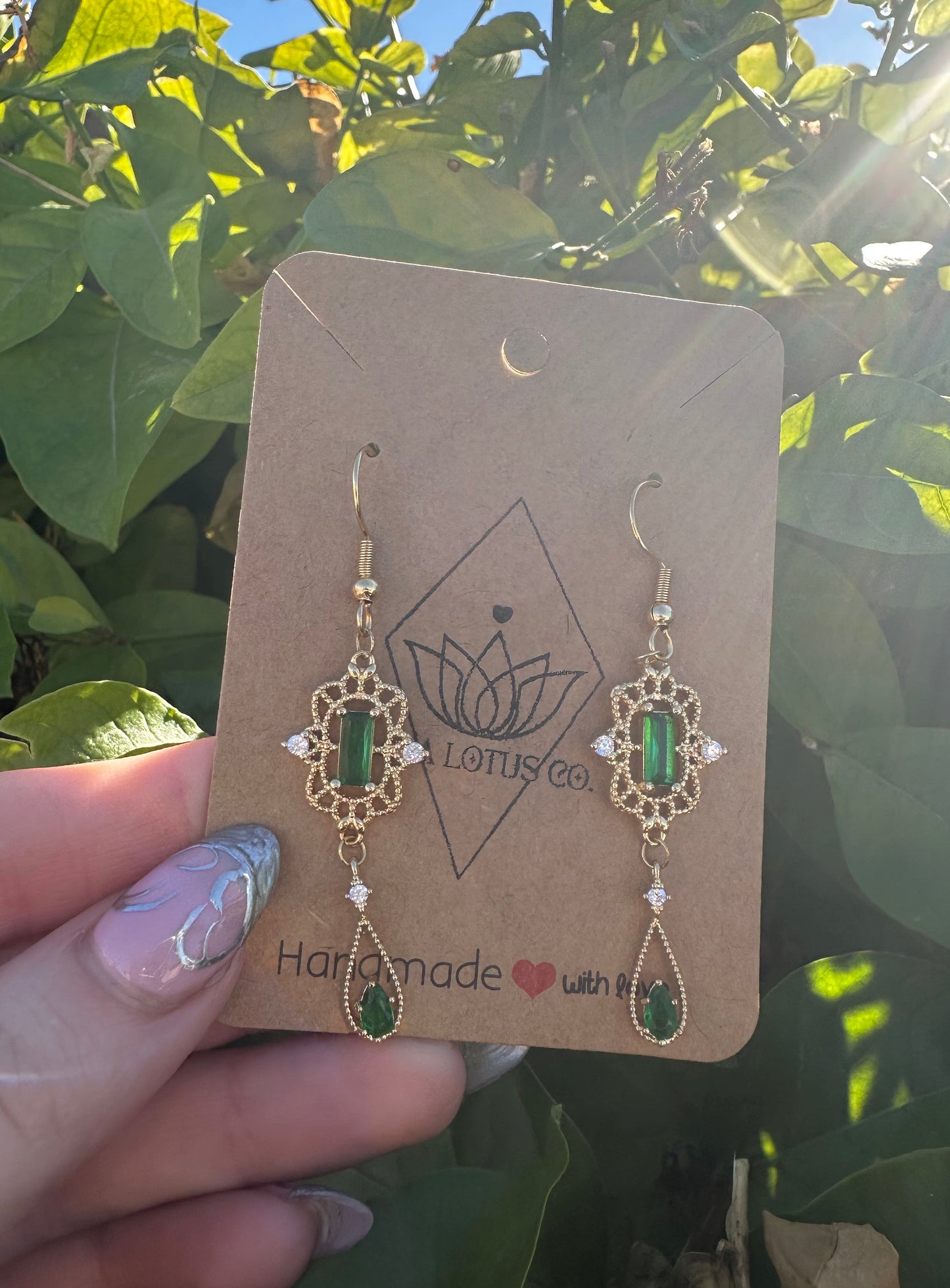 Emerald Art Deco Earrings