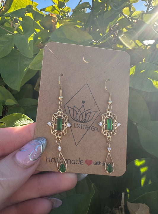 Emerald Art Deco Earrings