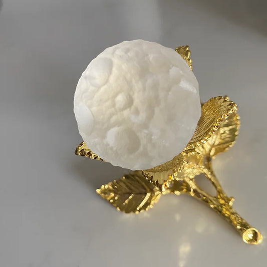 Hand Carved Full Moon Clear Quartz