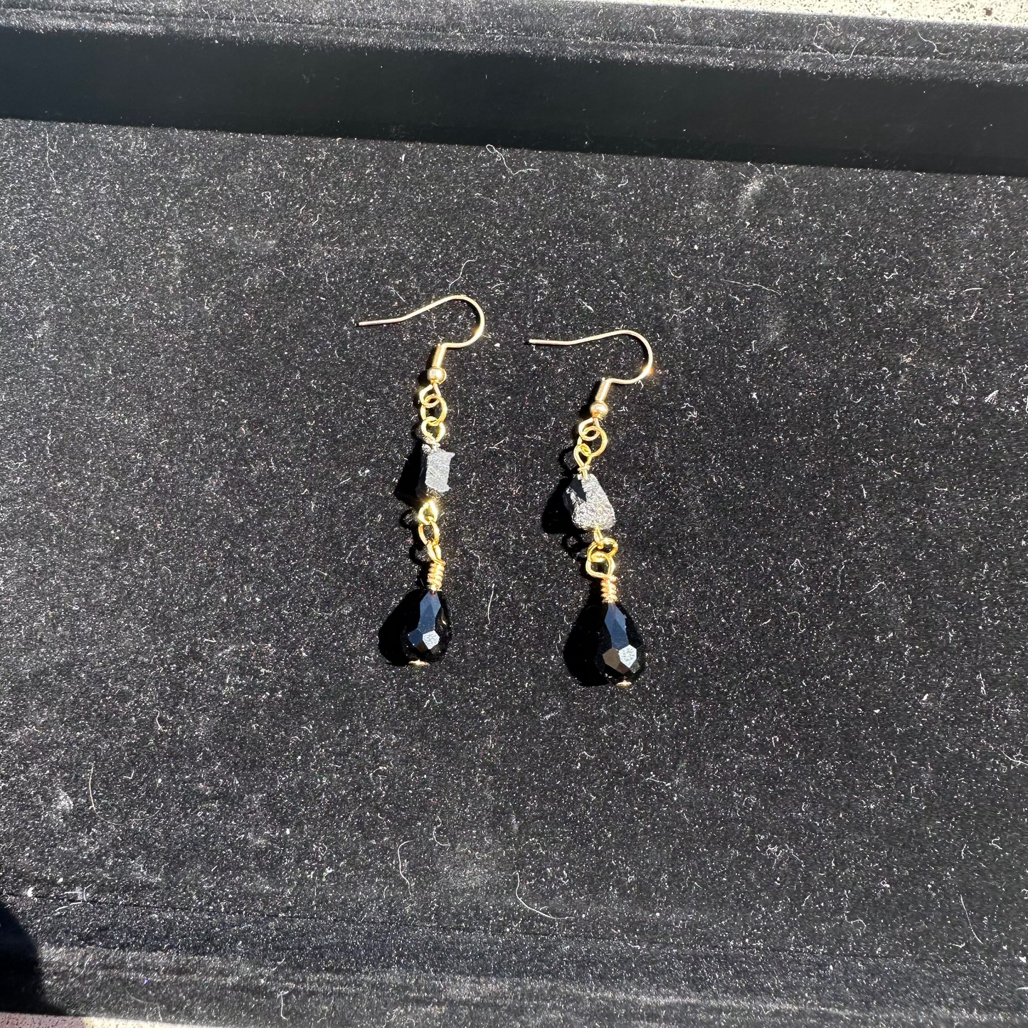 Black Tourmaline & Black Onyx Earrings