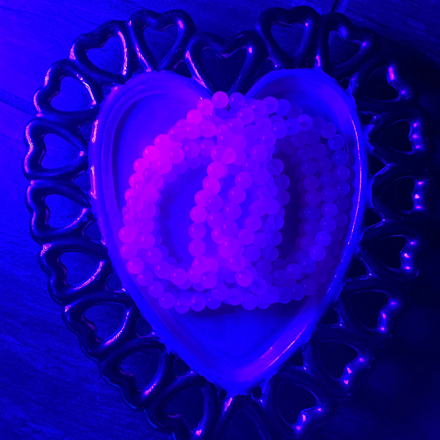 Natural Mangano Calcite Stretch Bracelet (UV Reactive)