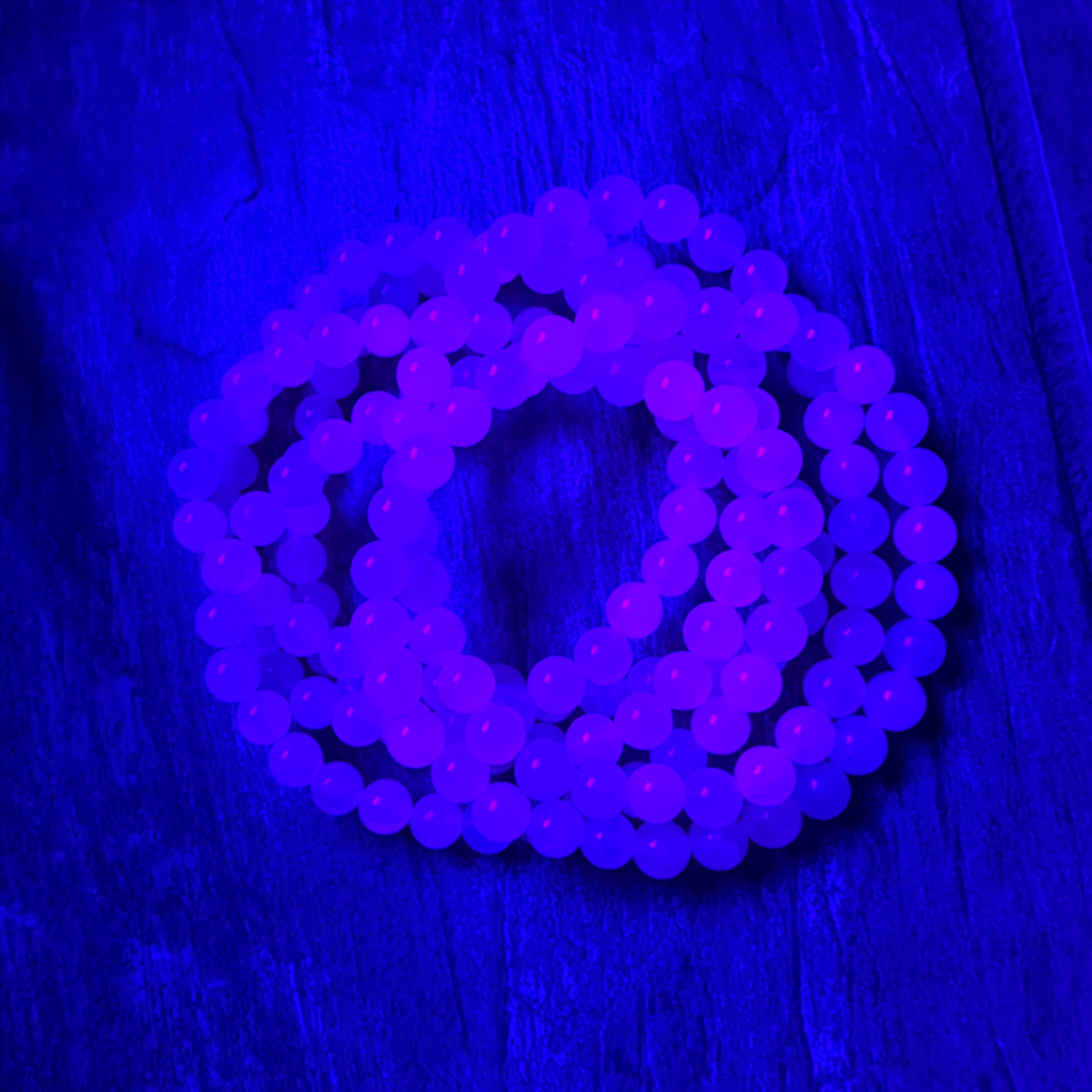 Natural Mangano Calcite Stretch Bracelet (UV Reactive)