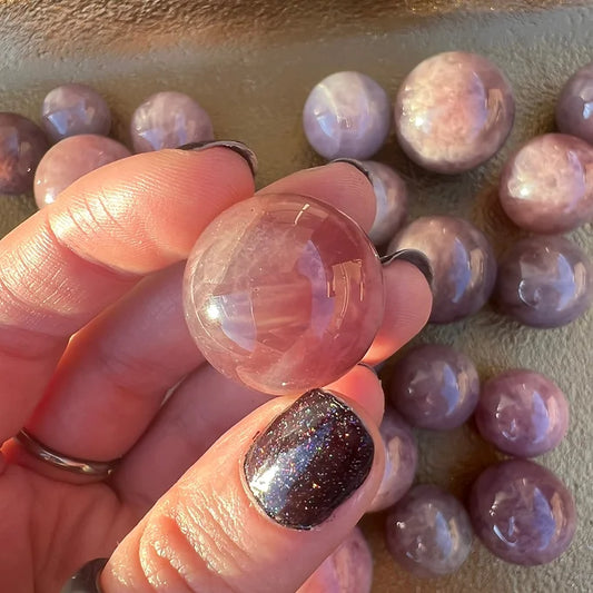Mini Lavender Rose Quartz Spheres
