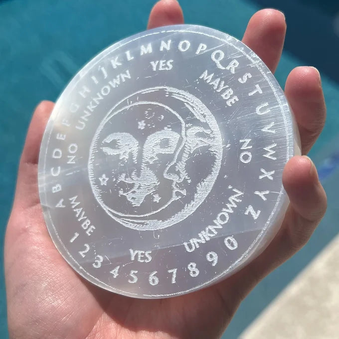 Selenite Etched Pendulum Board