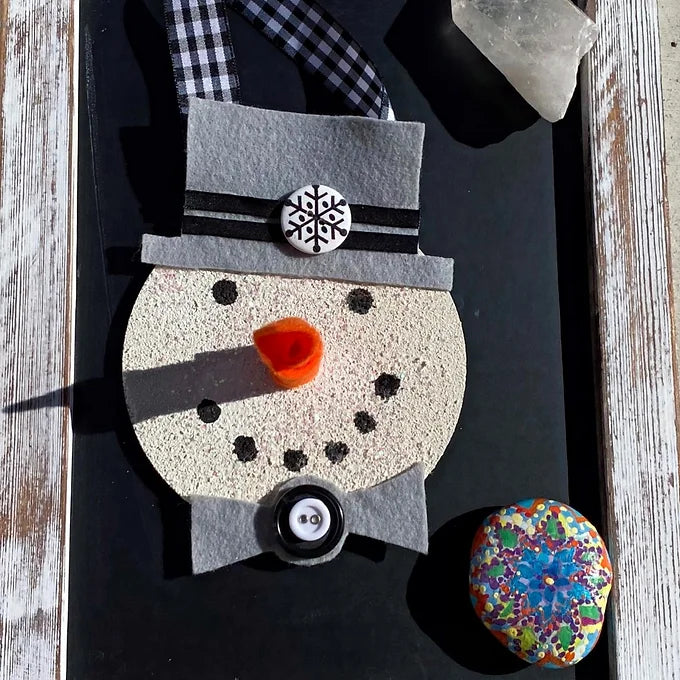 Black and Silver Snowman Ornament