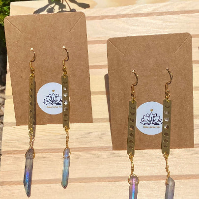 Titanium Quartz Moon Phase Earrings