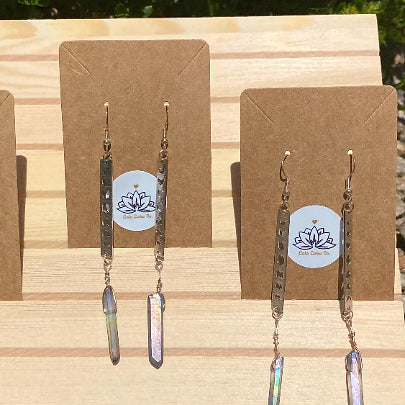 Titanium Quartz Moon Phase Earrings