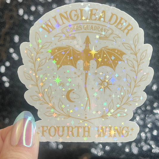 Wingleader Fourth Wing Holographic Sticker