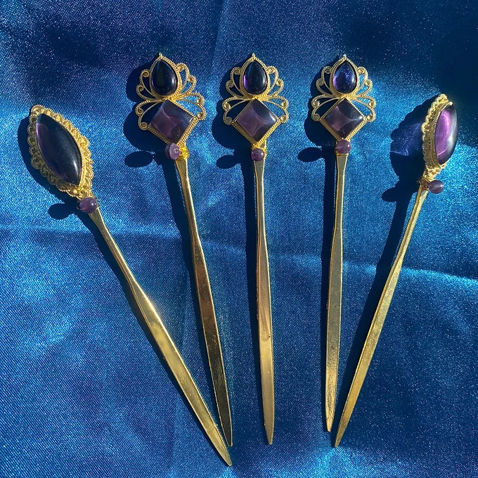 Amethyst Hairpins