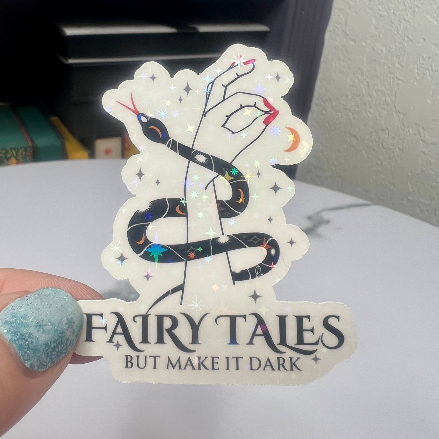 Fairytales But Make It Dark Holographic Sparkle Sticker