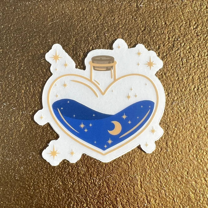 Blue heart container sticker