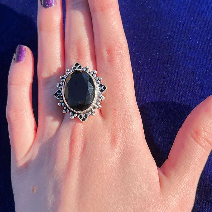 Gothic Black Onyx Ring