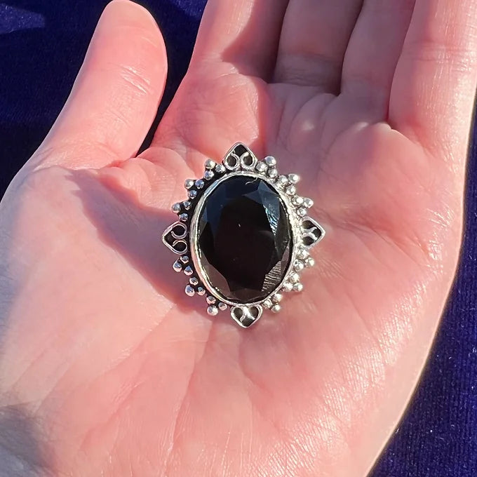 Gothic Black Onyx Ring