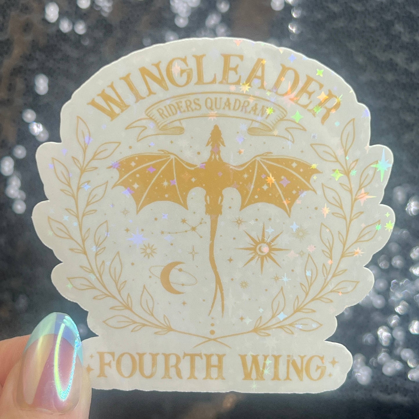 Wingleader Fourth Wing Holographic Sticker